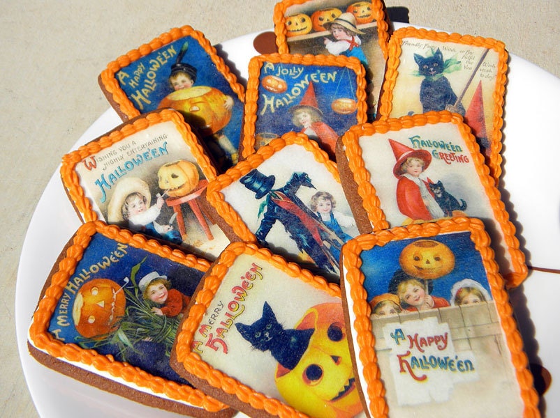 Vintage Halloween Children Wafer Papers -- Edible Images for Cookies