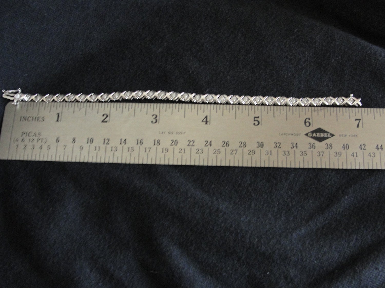 Vintage 7" Diamond 10k White Gold Tennis Bracelet
