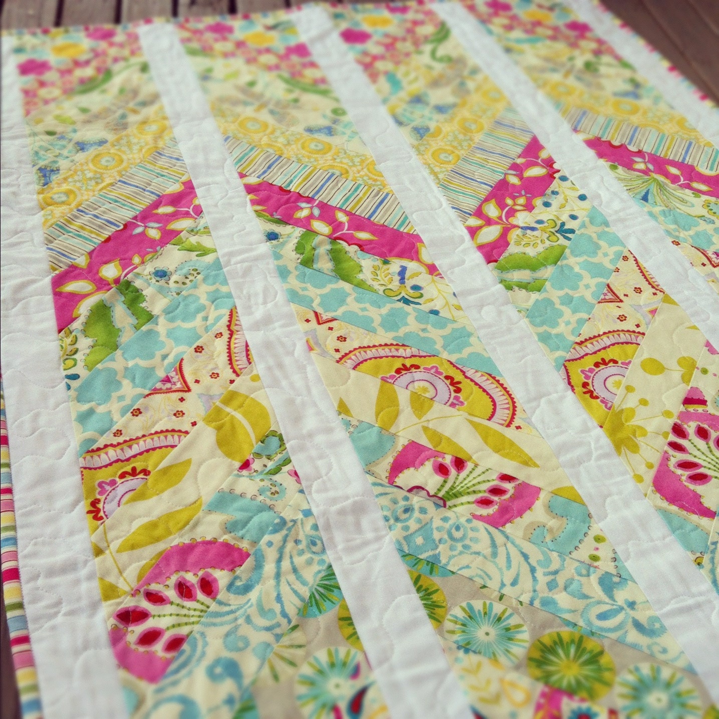 PDF Pattern for Chevron Patchwork Quilt available in Cot, Single/Twin and Queen size variation