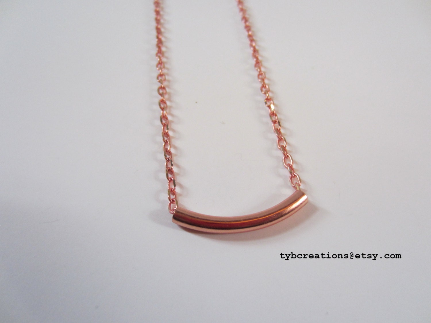Petite Rose Gold Bar Necklace