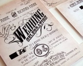 Funky Vintage Invitation set - Retro manifesto wedding invitations