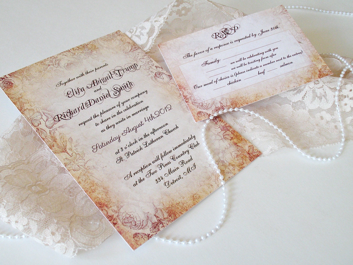 Elegant Wedding invitations - Romantic Flowers