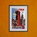 Fly TWA France Mid Century Travel Poster - 8.5x11 Poster Print - also available in 13x19 - see listing details