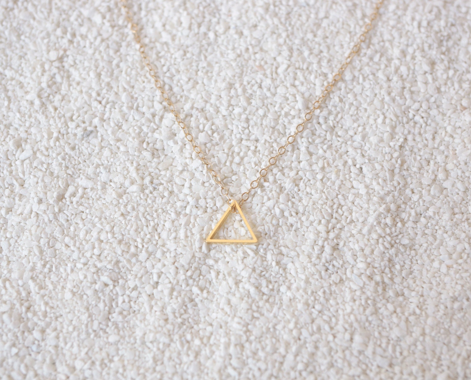 Tiny Triangle Necklace - 14k Gold Filled Chain