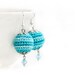 Pastel turquoise Crochet Earrings. Handmade textile jewelry by MagazinIL.