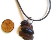 Dapper Poop Necklace, Gentleman Poo charm, Like a Sir, gag gifts, polymer clay charms, poop jewelry,  New years accessories,