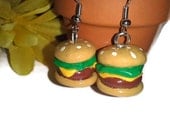 Hamburger Delight Earrings, Burger Earrings, Hamburger Jewelry, Burger Jewelry, new year accessories, food jewelry