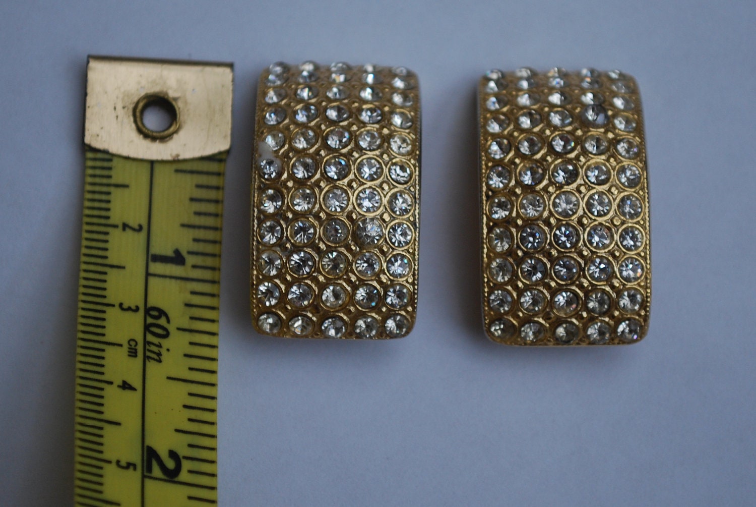 80s Ellen design chunky rhinestone earrings