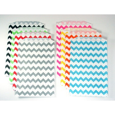 Chevron Treat Favor Bags Medium kraft paper bags (set of 20) Il_170x135