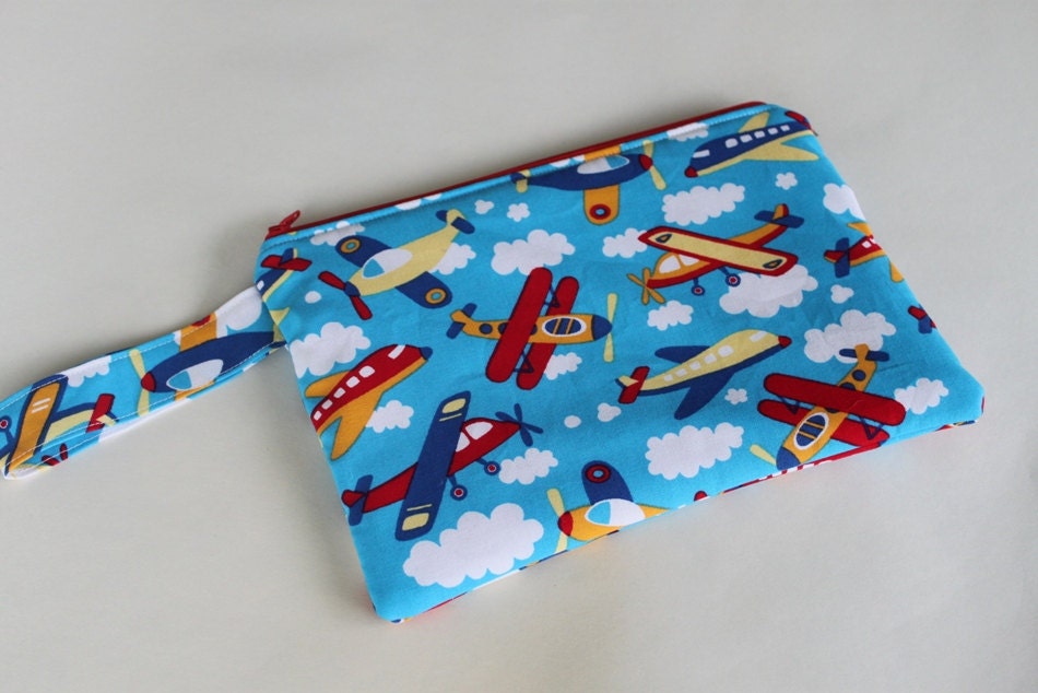 Aeroplane Nappy  / Diaper Zip Pouch