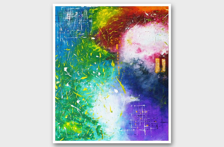 Modern Art Abstract Print from original colorful painting Contemporary wall hanging unique artwork Fine Art Print For Home decor