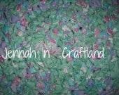 Big 35 inched hand crocheted multi colored rag rug circular rag rug
