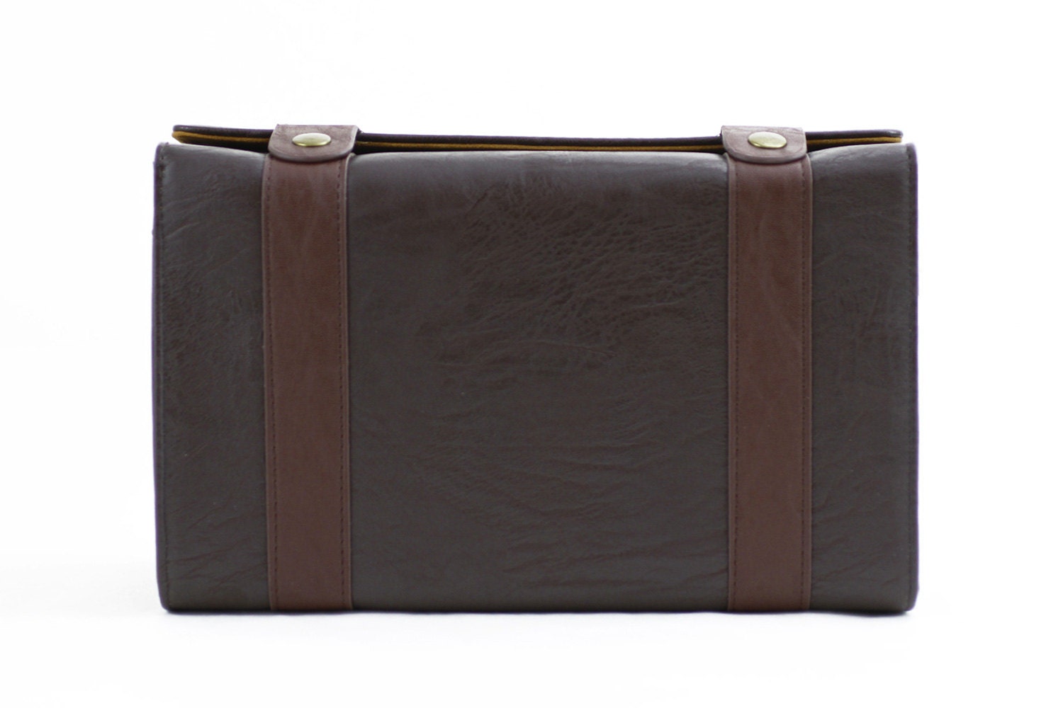 C108 Chocolate Leather Camera Bag w/ Shoulder Strap