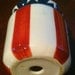 USA FLAG Pepper or Salt Shaker Ceramic Stars Red White Blue