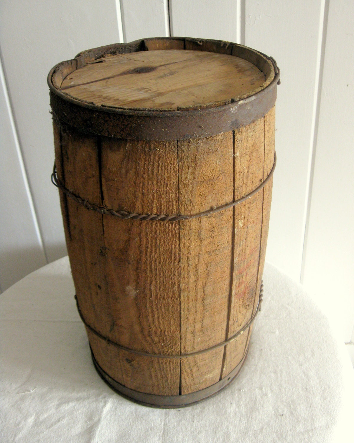 Antique Nail Keg Vintage Barrel Farmhouse by RiverHouseDesigns