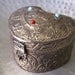 Vintage Heart Jewelry Box 70s Metal Ornate Trinket Box Home Decor Gem Container GVS team