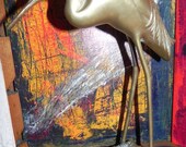 Vintage Brass Heron Figurine
