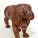 Carved Wooden Tiger Statue Figurine - Large, Handmade, Solid Wood - Vintage Collectible for Home Decor or Gift