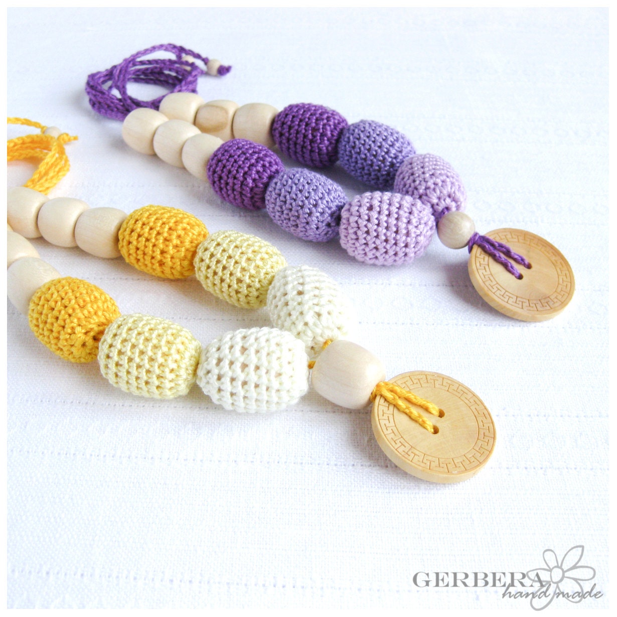 Nursing Teething  Necklace for breastfeeding mommy - Sling Accessory - lilac violet lavender  READY TO SHIP