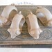Pig Napkin Rings, Four Little Vintage Piggies Sepia Colored in Stoneware