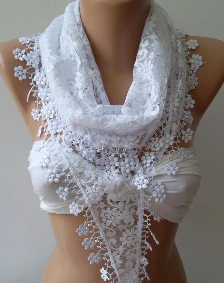 Elegant scarf  Lace scarf