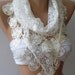 Pearl White - Elegance Shawl / Scarf with Lacy Edge,,,,