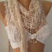 Beige / Elegance Shawl / Scarf with Lacy Edge