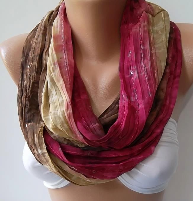 Infinity Scarf Loop Scarf Circle Scarf - Elegant - It made with good quality chiffon fabric