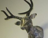 Paper Mache Faux Taxidermy - Marble Buck Head