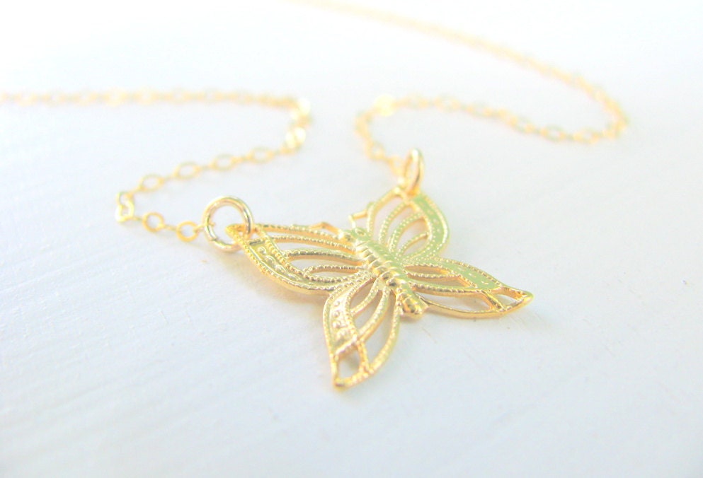 Butterfly Necklace Gold