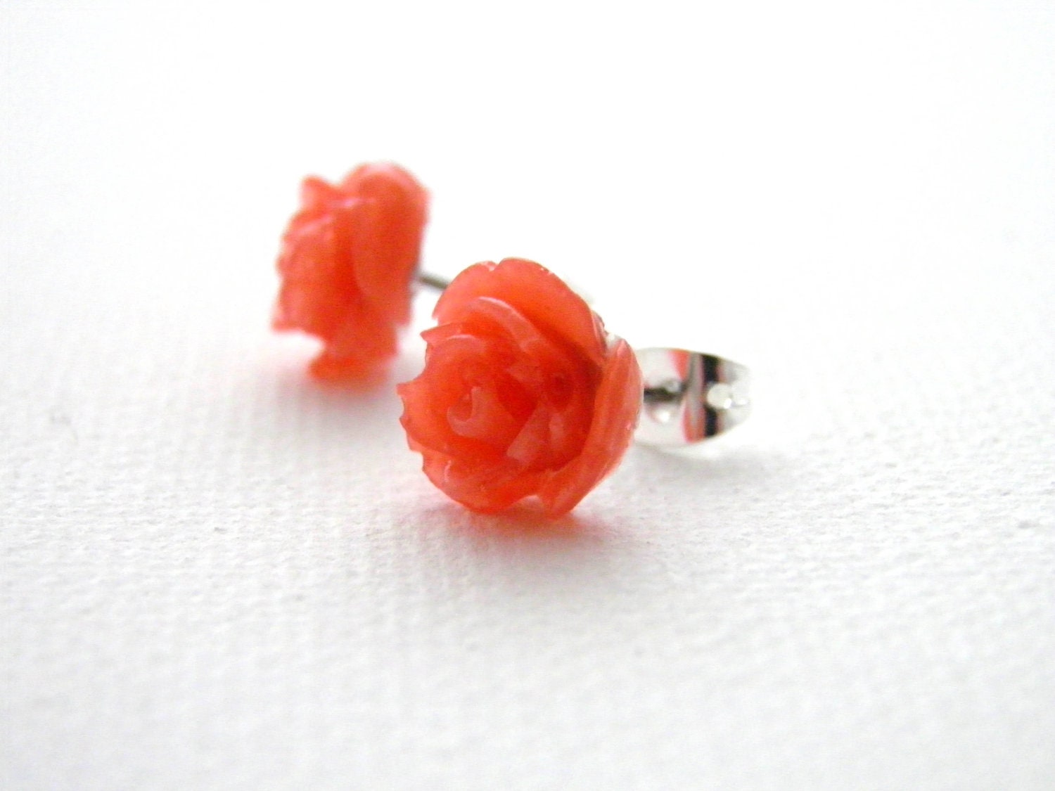 Coral Rose Earrings