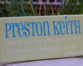Large Personalized Scripture Child Name Sign. Nursery Decor, Great for Baby Shower, Birthday or Christmas Gift