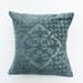 Velvet Applique Pillow in Beautiful Blue Hue