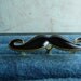 Black Mustache Two Finger Adjustable Double Rings by vintagerust
