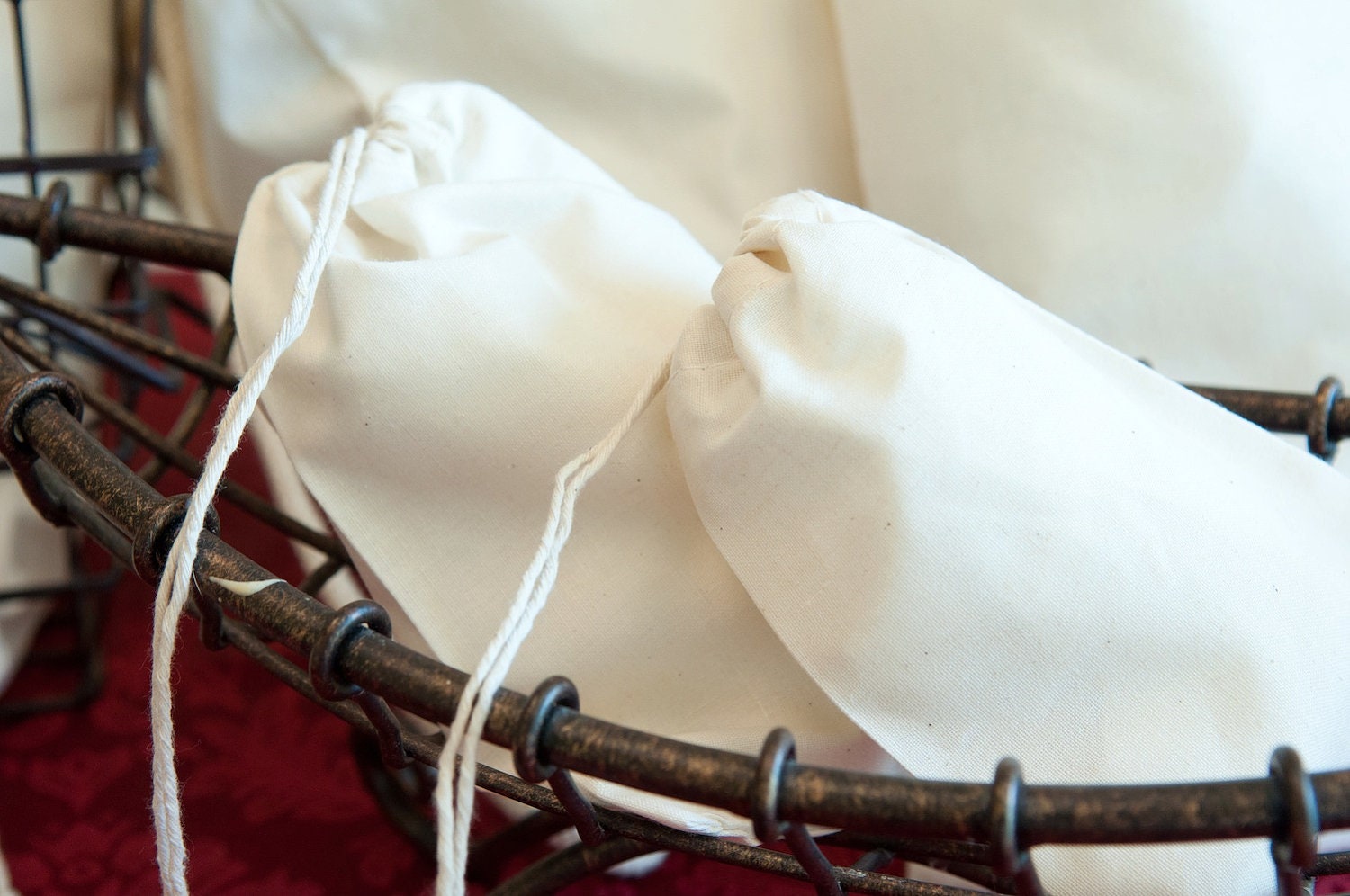 500 Count 5" x 7" Premium SINGLE-Drawstring Cotton Muslin Bags
