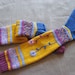 Knee socks hand knit in bright colors with flowers - Black Friday Etsy Cyber Monday Etsy