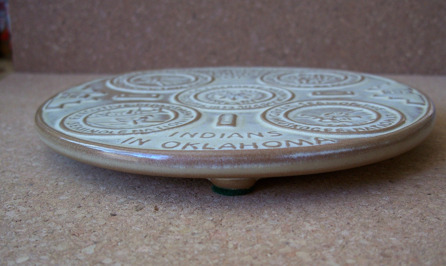 Frankoma Ceramic Trivet - Seals of Five Civilized Tribes of Indians in Oklahoma