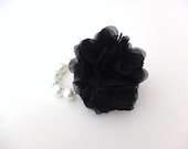 Bracelet- Handmade Chiffon Flower Bracelet (Black)