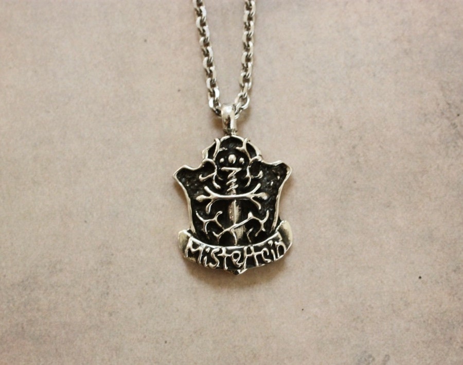 Misteltein Design Handmade Sterling Silver - Shield Misteltein- shield and misteltein heraldry Motif Pendant