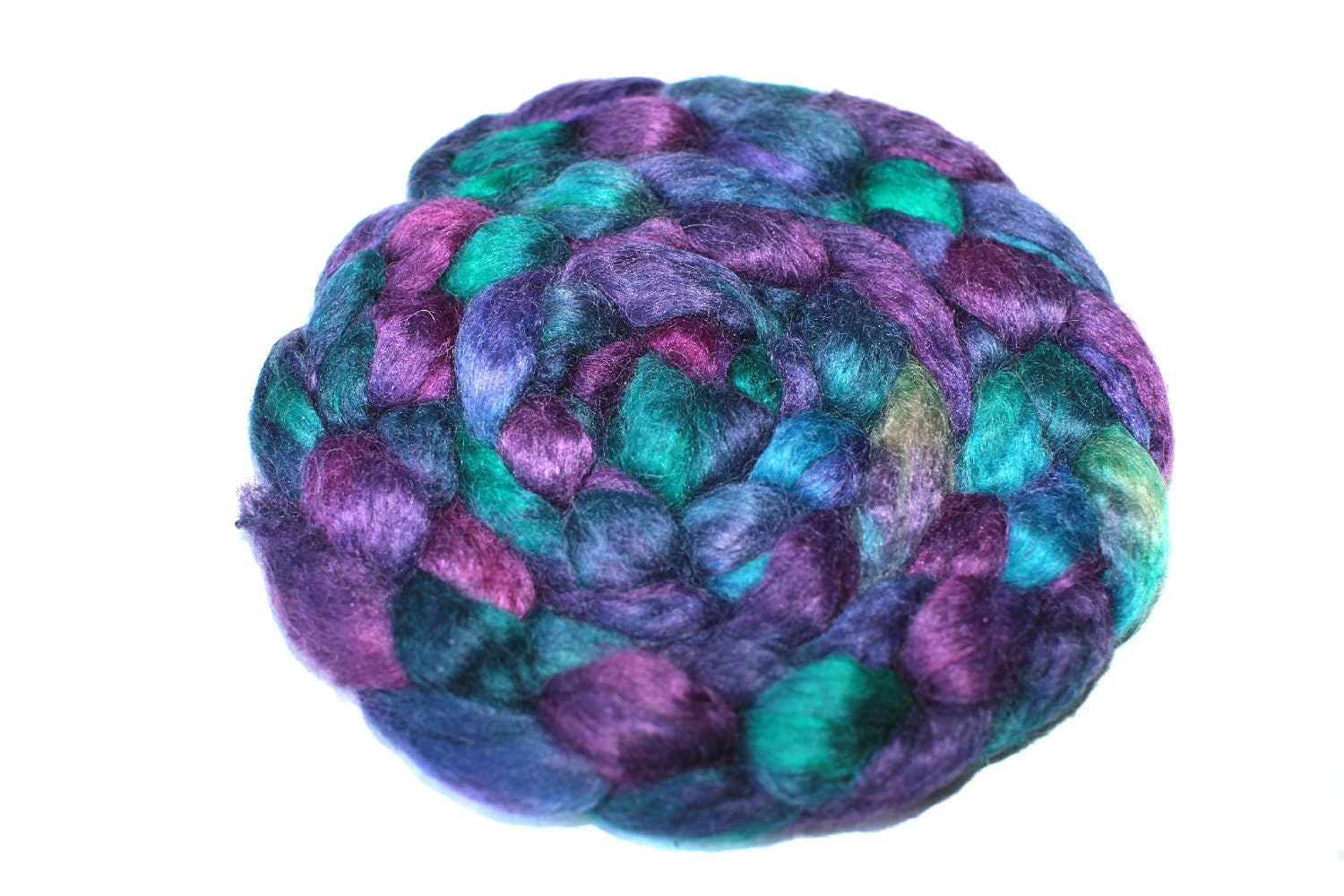 NEW Wensleydale Tussah Silk Fiber 50/50 Blend Hand Dyed Roving Spinning Felting Fiber Wool 104 gm 3,65 oz
