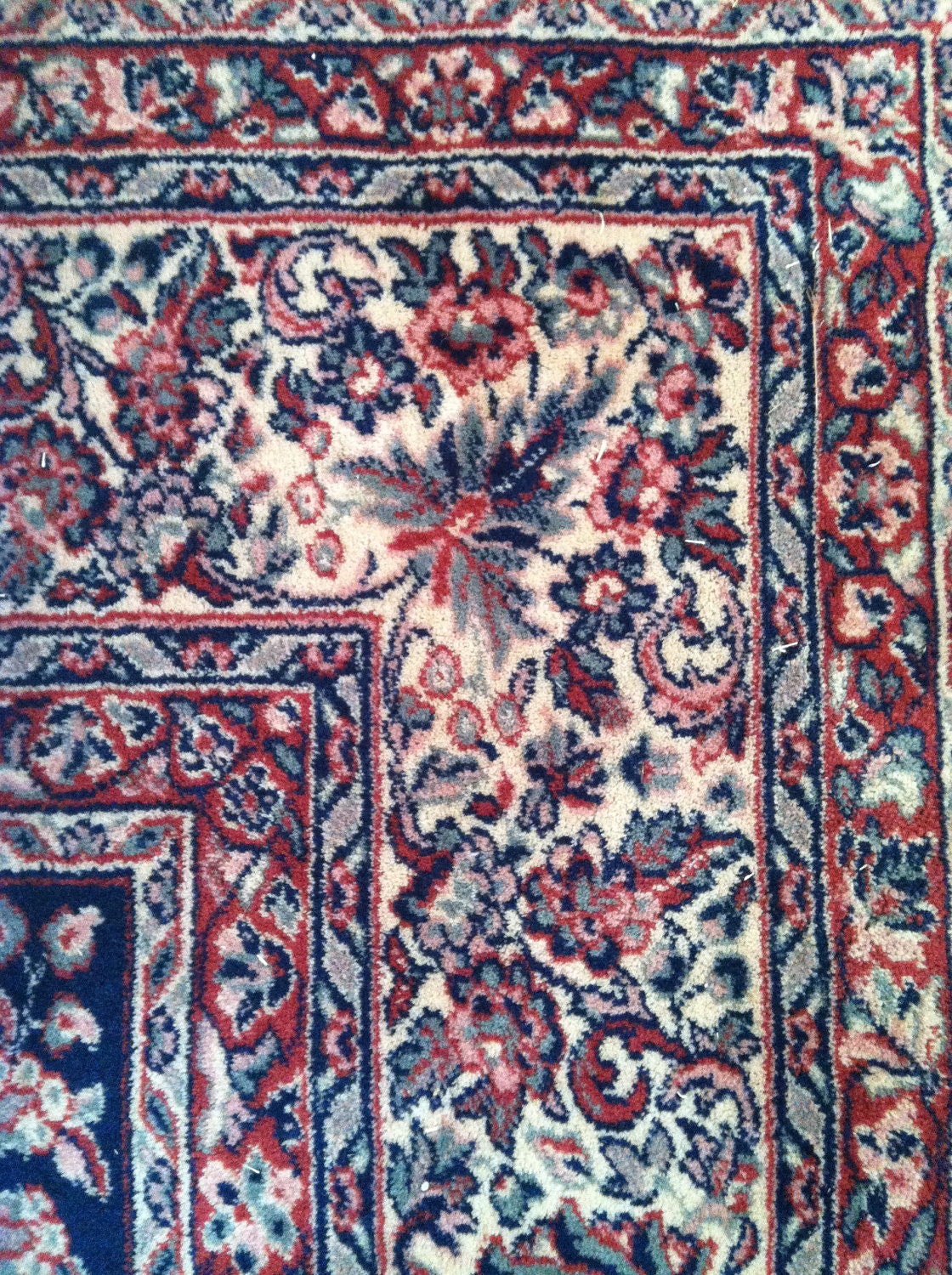 Vintage Kara Mar Karastan wool rug oriental rug Navy Sarouk
