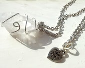 Crystal Quartz chakra necklace wire wrapped gemstone clear pendant