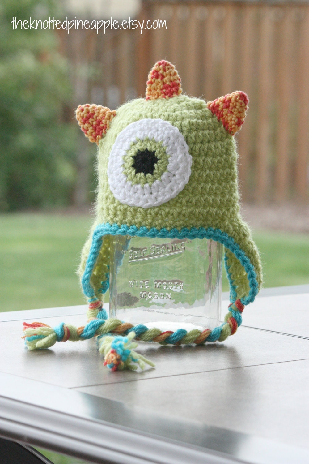 Custom Monster Earflap Hat (Newborn-Child)
