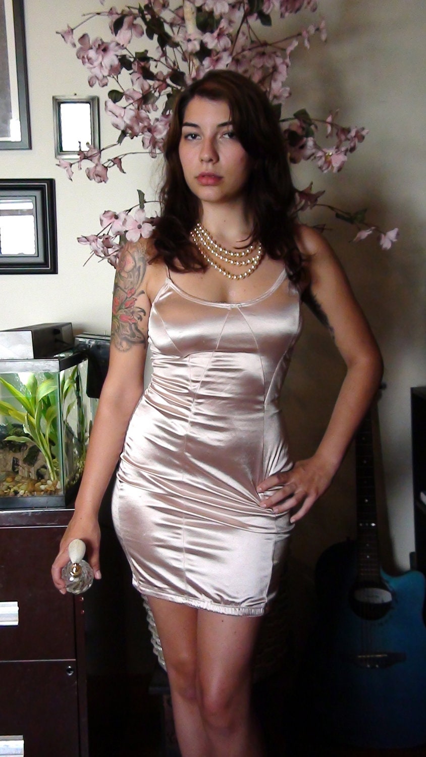 1980's Natori Pink Silk Slip Dress very Marilyn Monroe