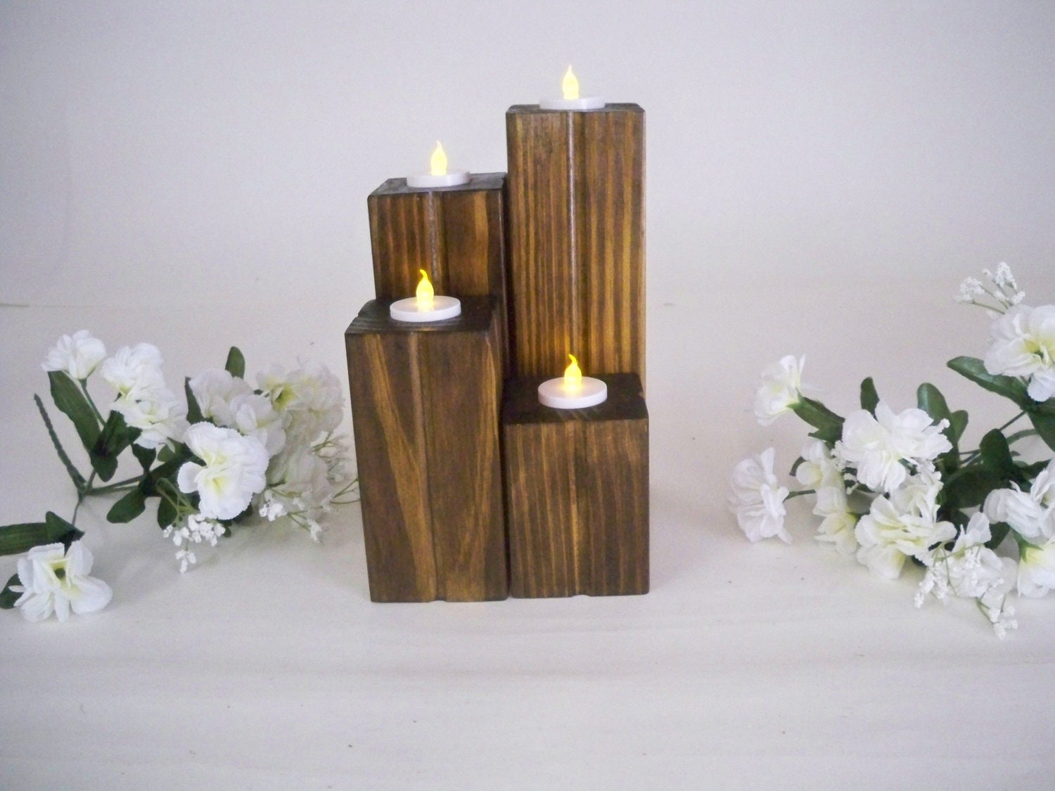 Advent Candle Holder Wood Candle Holder by HummelCreations on Etsy
