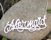 Mermaid necklace - laser cut pearl acrylic