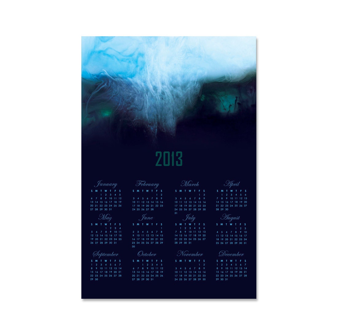 2013 Wall Calendar, Year at a glance Photo Calendar, Buy 2 get 1 for free, Size 12x18, Fine Art Photography, Abstract Photograph