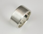 Ring Sterling Silver, Wide Band Ring, Modern Jewelry, Engagement Ring, Simple Broad Ring, Brushed Finish, Unisex  Ring