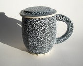 Cup/Mug with Textured Glaze and Lid