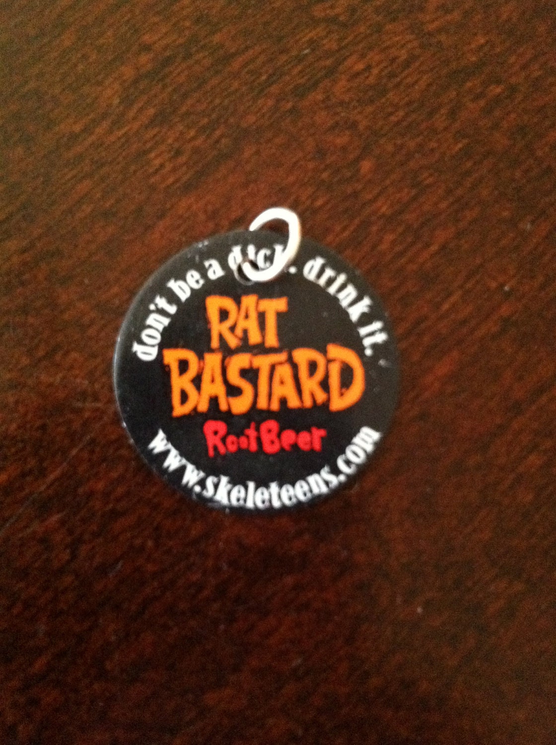 Rat Bastard Root Beer Bottle Cap Pendant